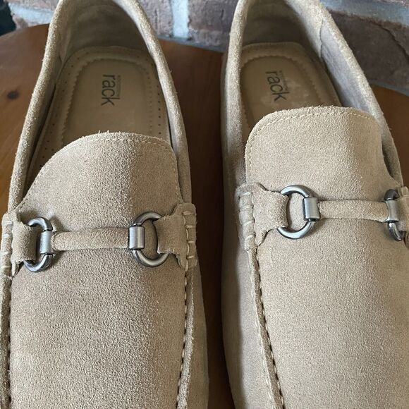 NEW Nordstrom Rack Men's Leather Driving Loafers Size 11.5M Tan Brazil Buckle - Picture 4 of 16